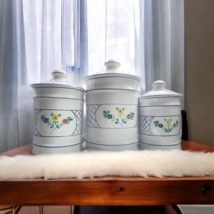 Herend Village Pottery  LATTICE HILL Canisters